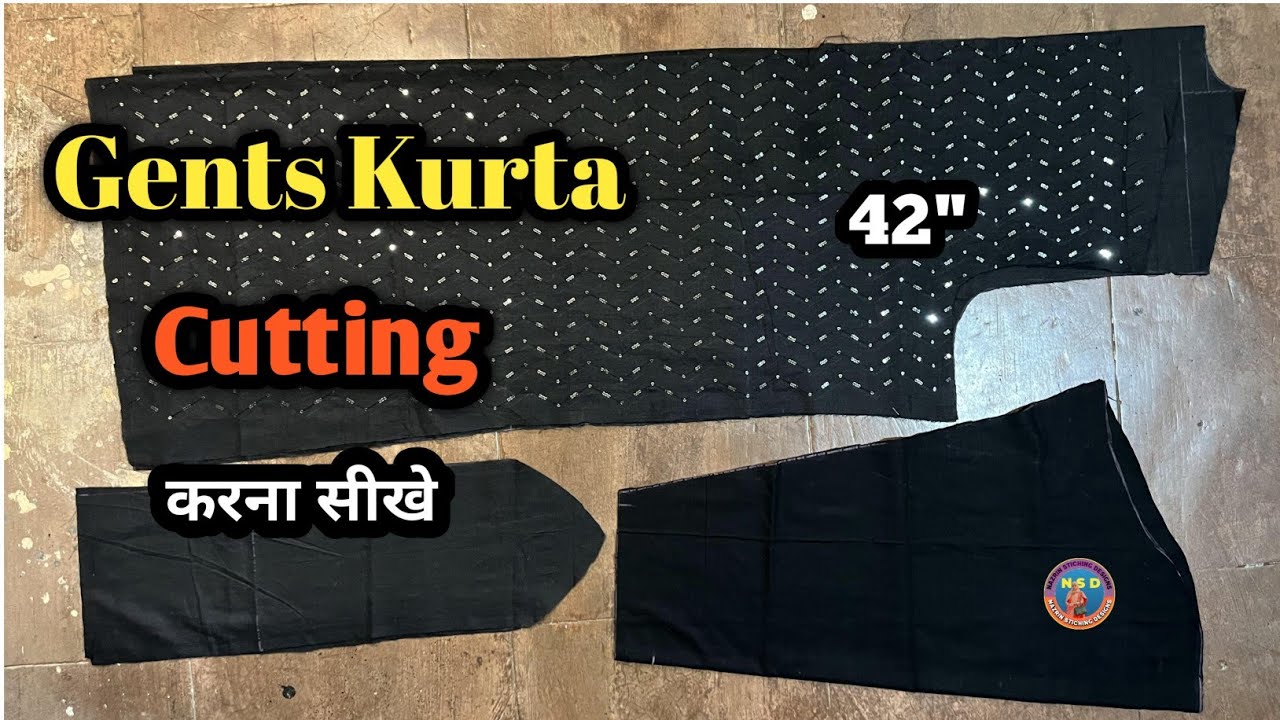 Gents kurta Cutting ✂️ karna shikhe/42 size ka gents kurta cutting /Men's kurta cutting
