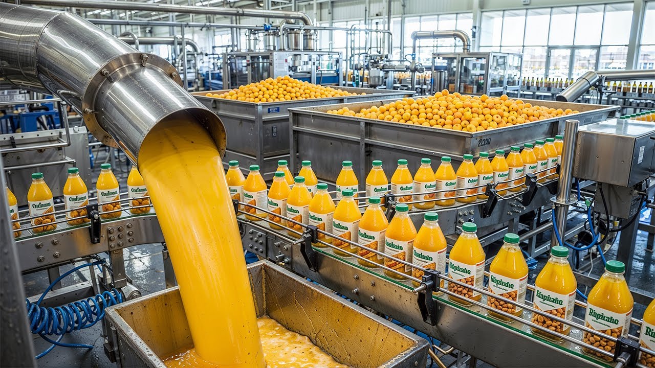 How Orange Juice Is Made in a Factory From Fruit to Bottle |Pureprocess Official