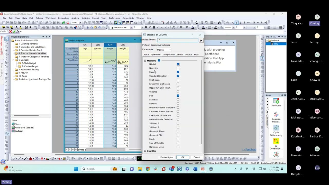 Overview of Statistical Features in OriginPro (Webinar)