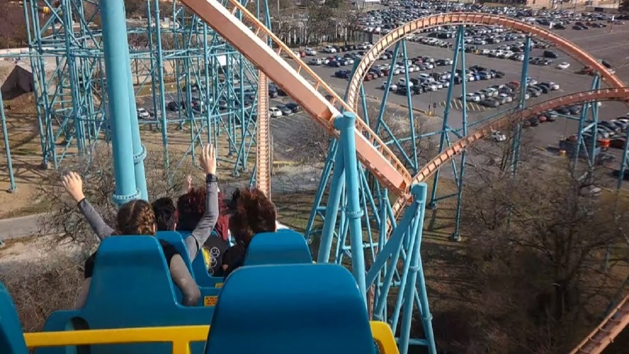 Titan - Six Flags Over Texas - Back Row (4K HD POV) - February 2023