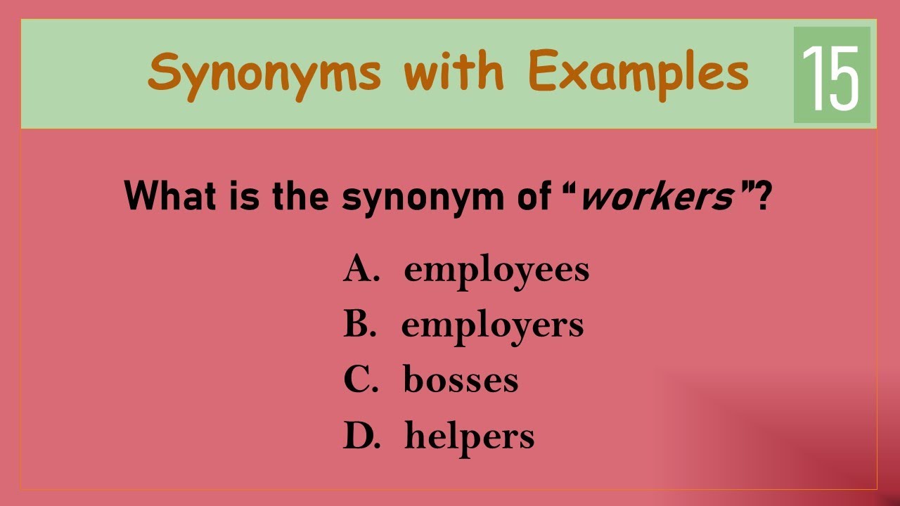Synonyms with Examples 15 | English Vocabulary Practice Test | Test Your English Vocabulary Skills