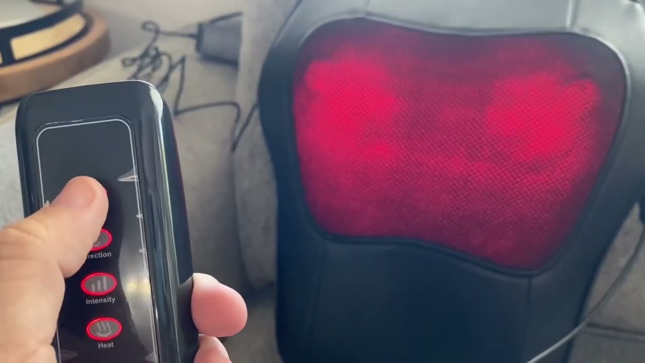 Careboda Shiatsu Back Massager with Heat, Portable and strong back massager with heat