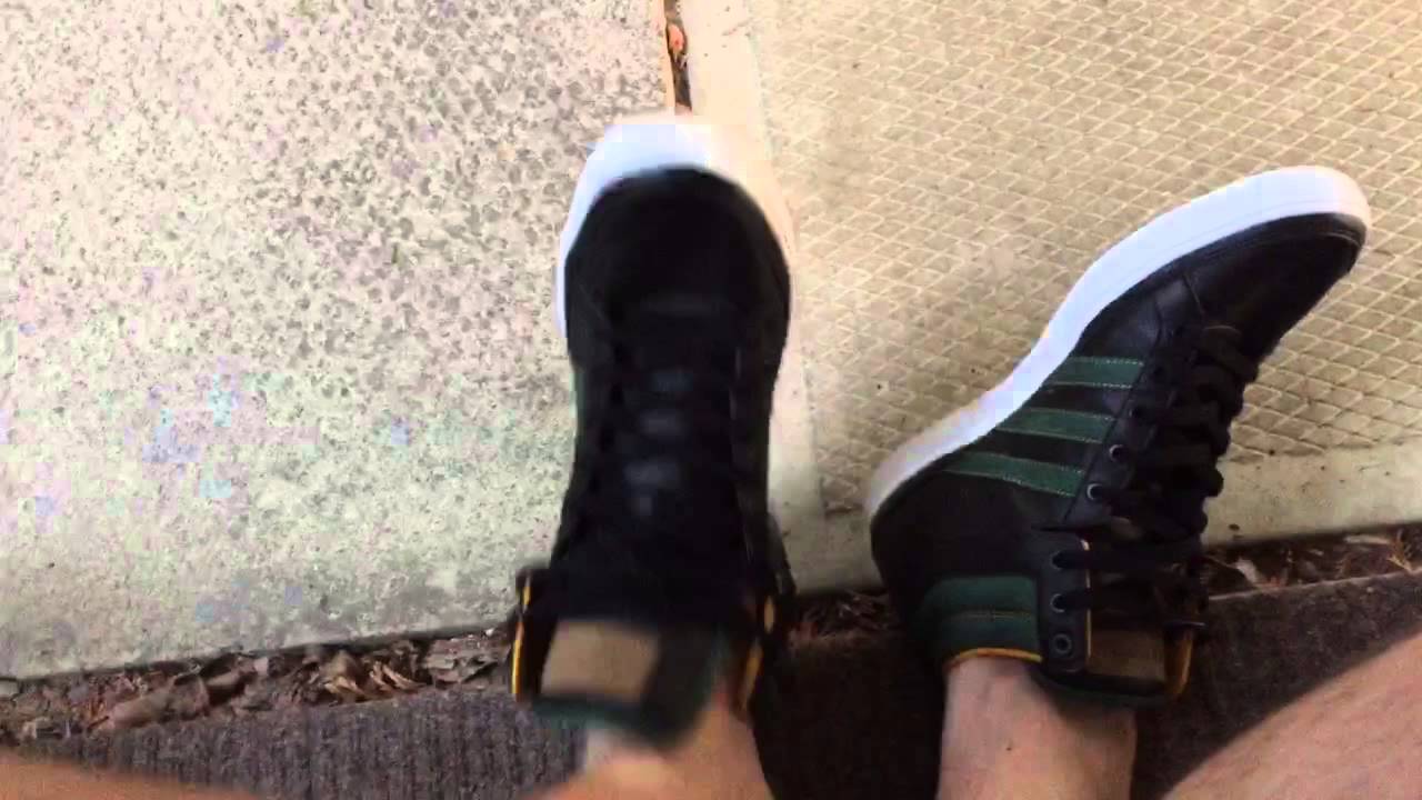 Little playing sockless with my Adidas Top Court
