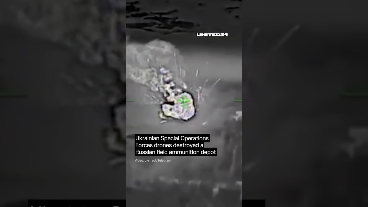Ukrainian Special Operations Forces Drones Destroyed a Russian Field Ammunition Depot #warinukraine