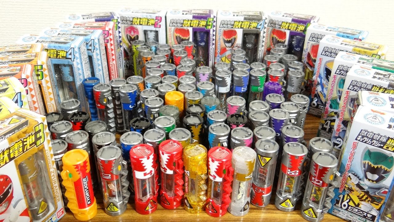 いったい何個あるの！？【今年買った獣電池をすべて数えてみた】獣電戦隊キョウリュウジャー 10大獣電竜からレジェンド、スペシャル系や未開封も一気に数えますレビュー！