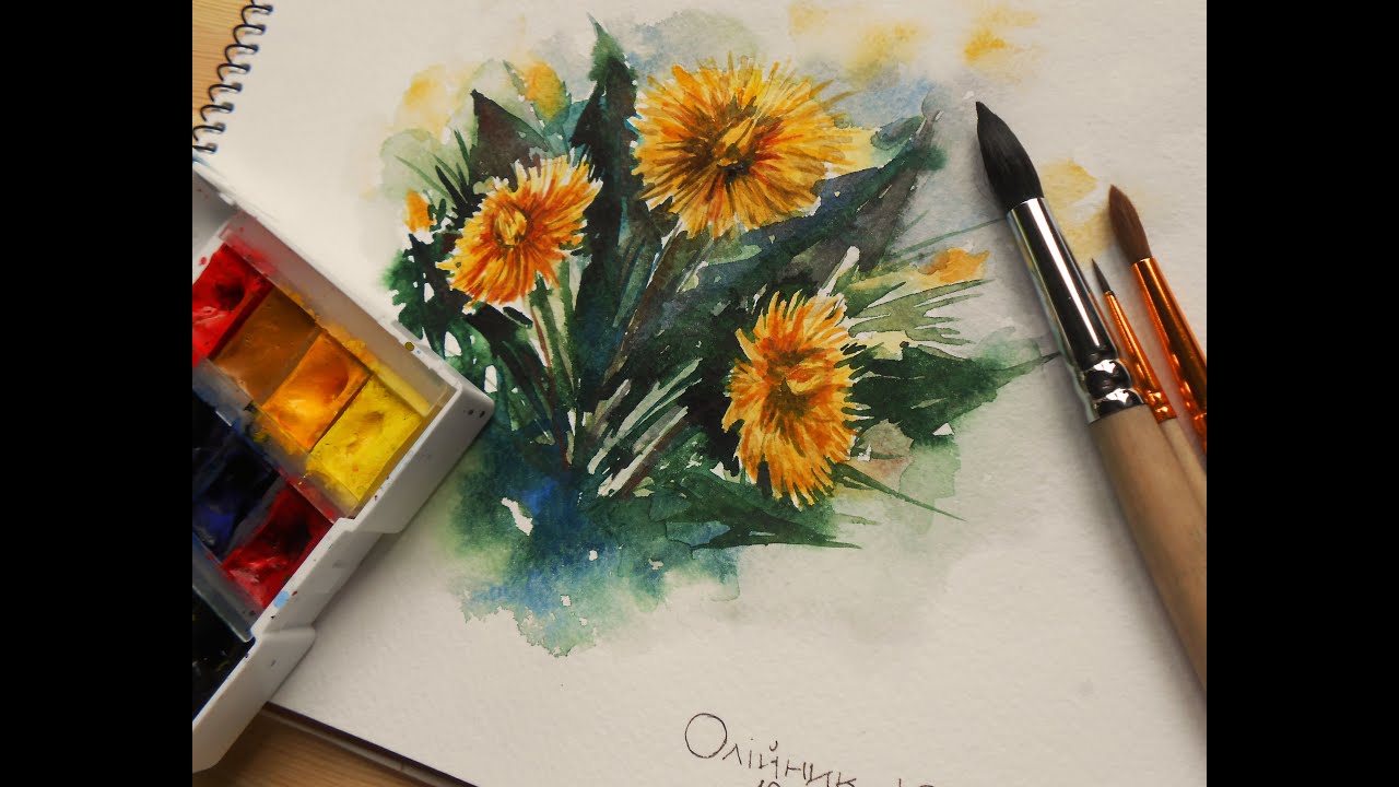 Speed painting || Flowers || Dandelion || Watercolor speedpaint || spring