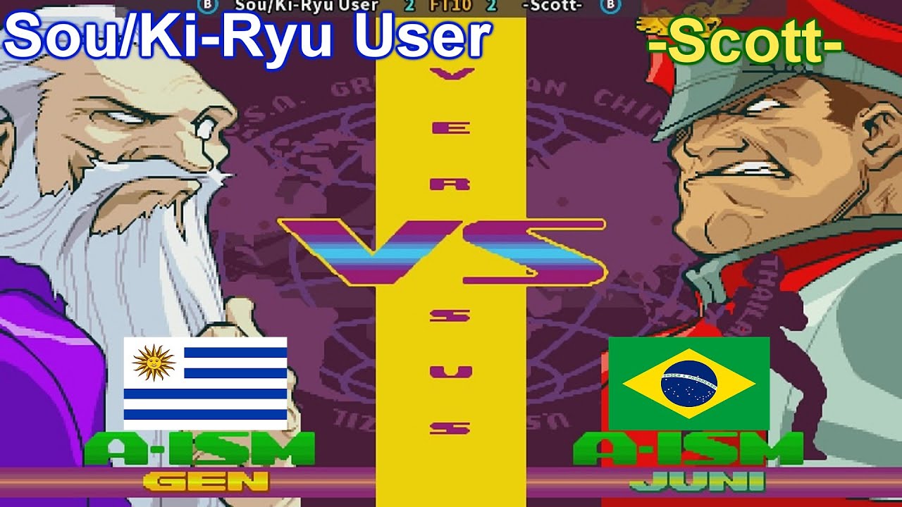 Street Fighter Alpha 3 - Sou/Ki-Ryu User vs -Scott- FT10