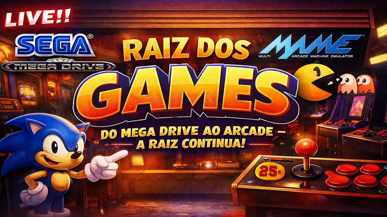 🔴Live!! Raiz dos Games – Mega Drive, Sega e Arcade Clássico #retrogames #megadrive  #vempralive