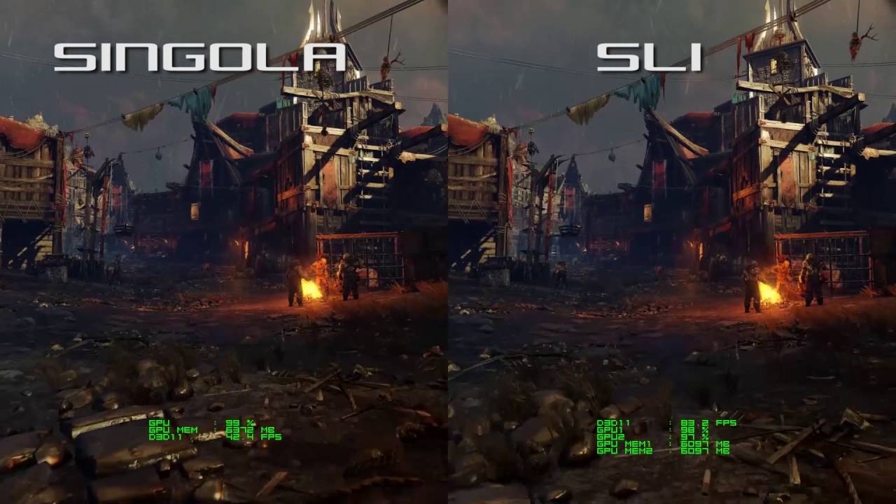 GTX 1070 Singola vs SLI - Shadow of Mordor 2160p 4K Frame Rate Test