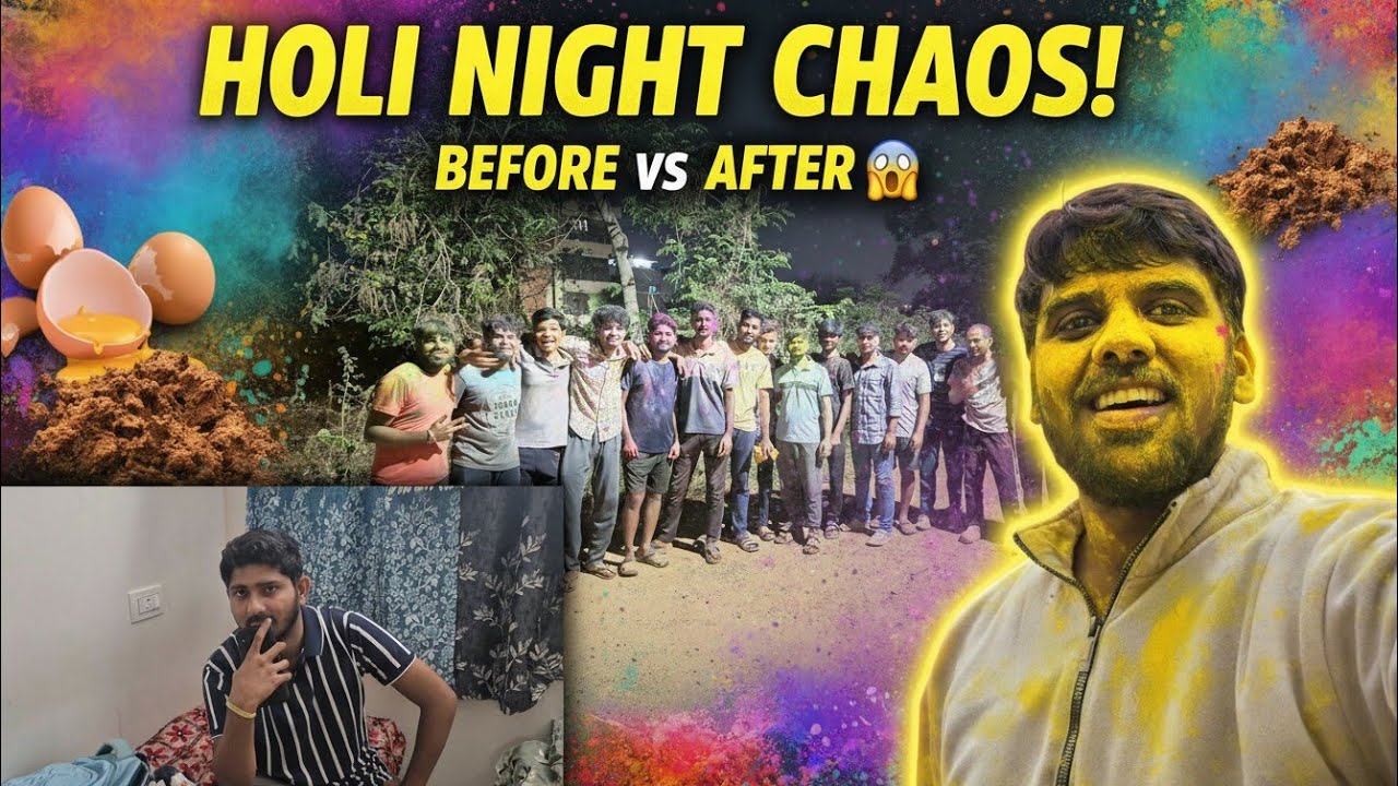 Unforgettable Holi Night with Friends 🎉🎨 | Colors Everywhere 🌈😄