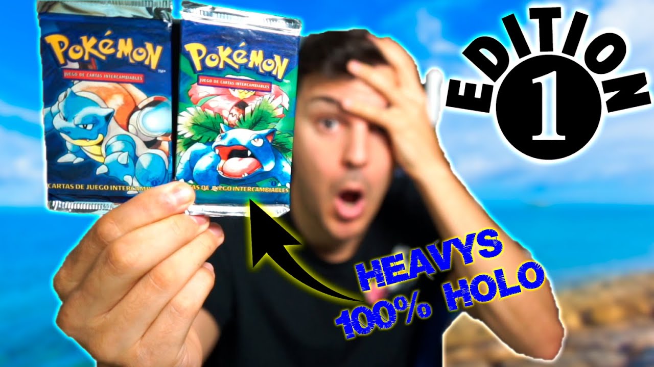 ABRO 2 SOBRES BASE SET 1ST EDICIÓN HEAVYS EN BUSCA DE CHARIZARD HOLOGRÁFICO 1999