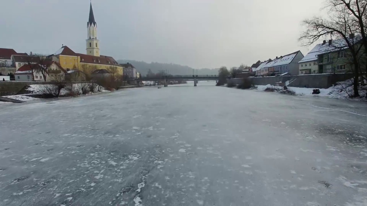 Eisstoß Donau Vilshofen Winter 2017