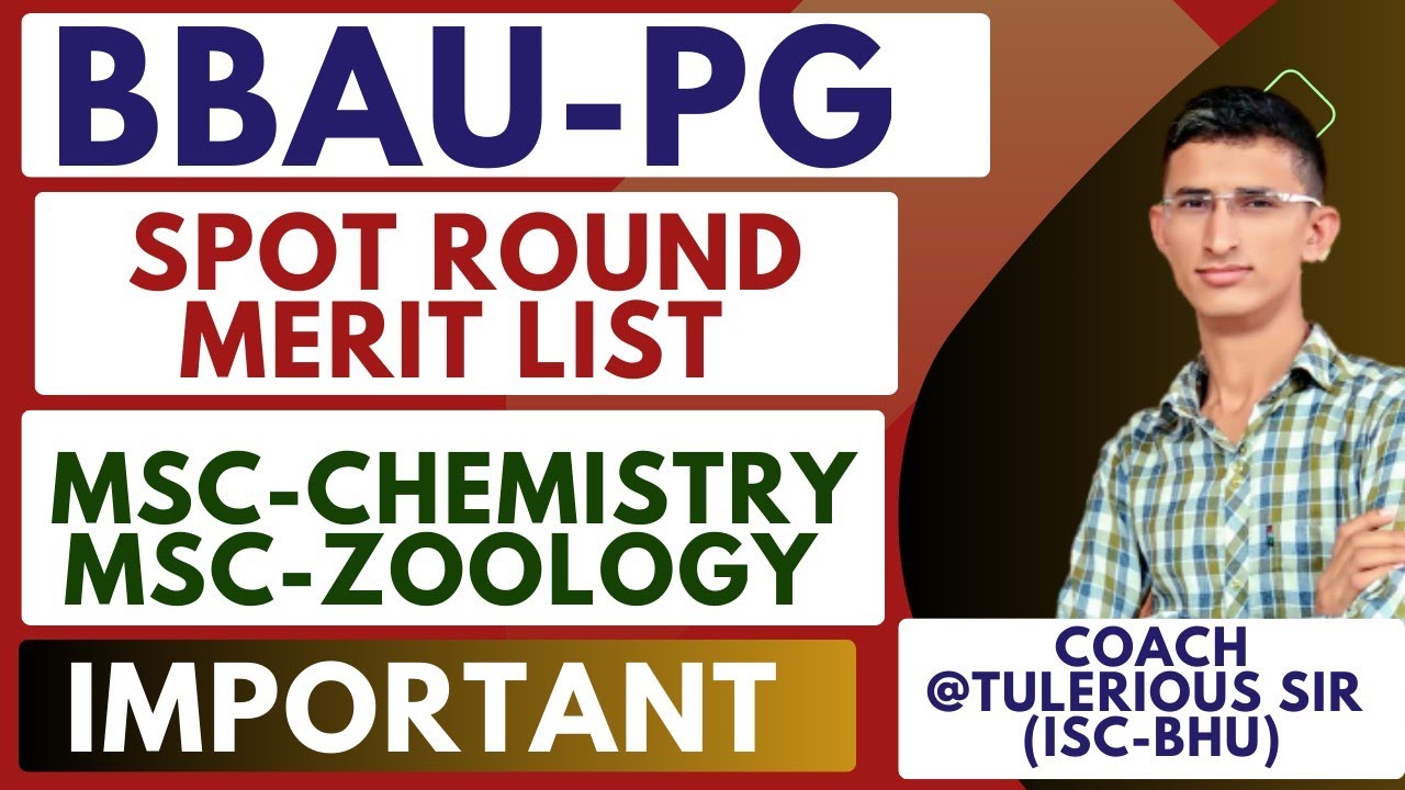 BBAU LUCKNOW SPOT ROUND MERIT LIST 2023 |  BBAU PG ADMISSION 2023