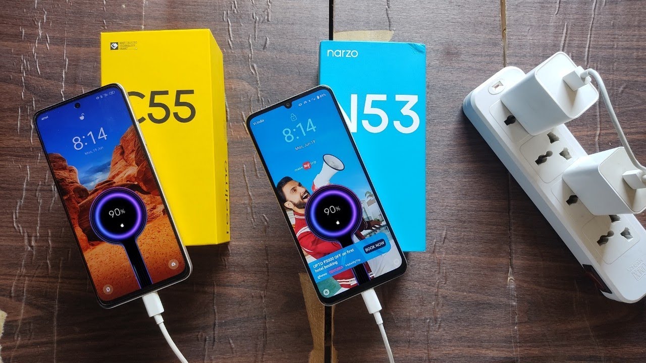 Realme C55 vs Narzo N53 Battery Drain Test & Charging Test