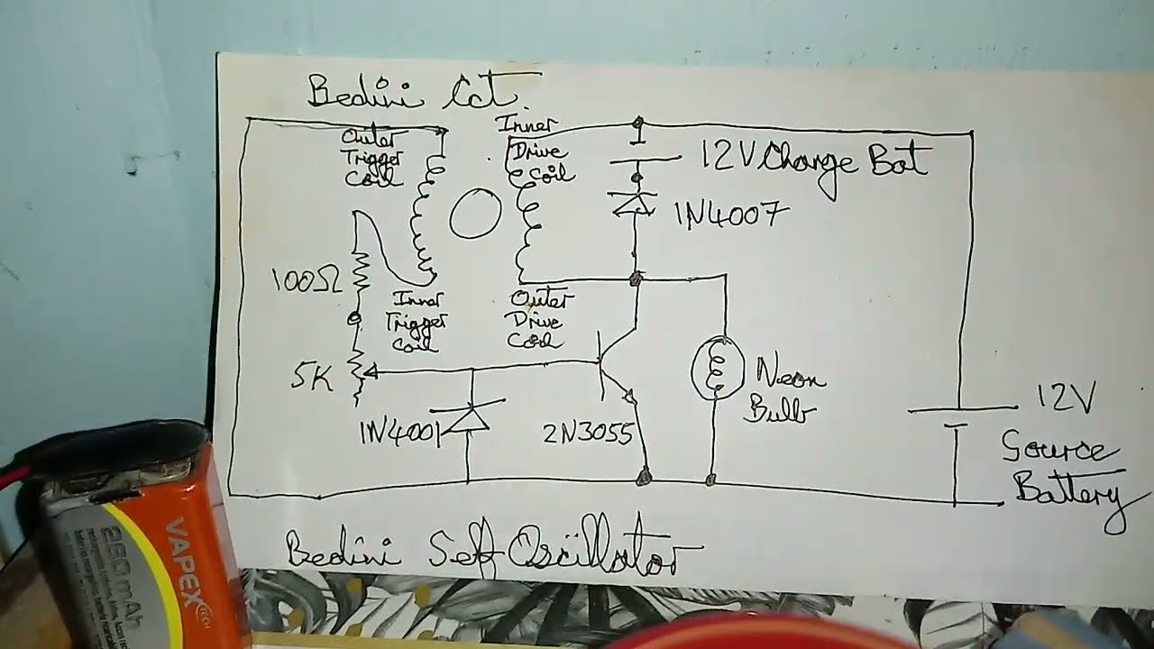 Using a Bedini simple school girl circuit with 2 hacked relay coils to turn a Nescafe lid on a nail!