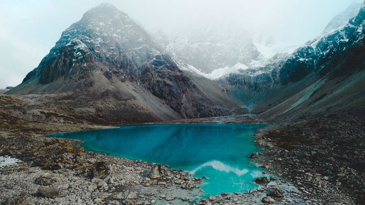 This lake have been colored amazingly blue by a glacier!