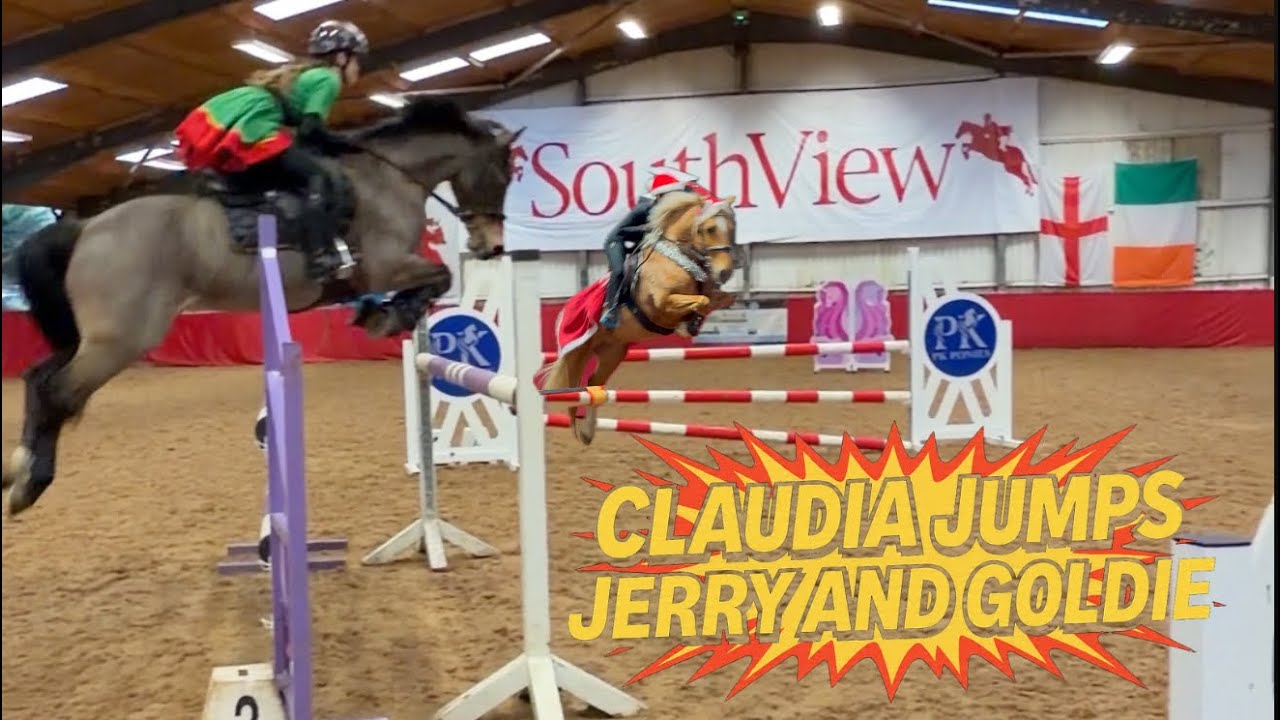 CLAUDIA JUMPS JERRY & GOLDIE!!! 🚀 Festive jumping session over 1.25m & 1m🎅 
