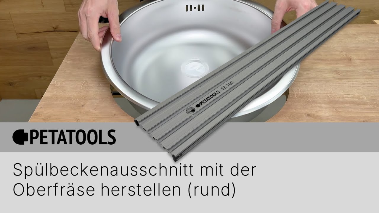 Spülbeckenausschnitt mit der Oberfräse herstellen (rund) | PETATOOLS FS 700 Frässchablone & -zirkel