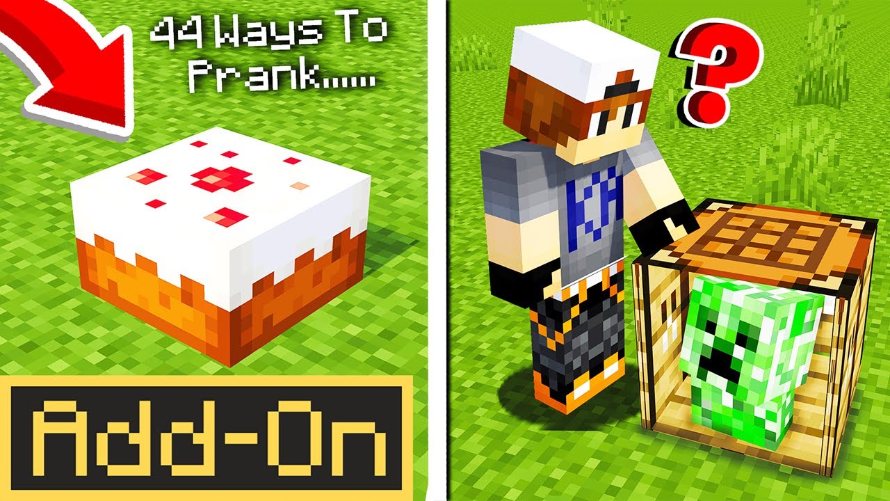 44 WAYS TO PRANK ADDON: Troll Your Minecraft Friends in Bedrock Edition