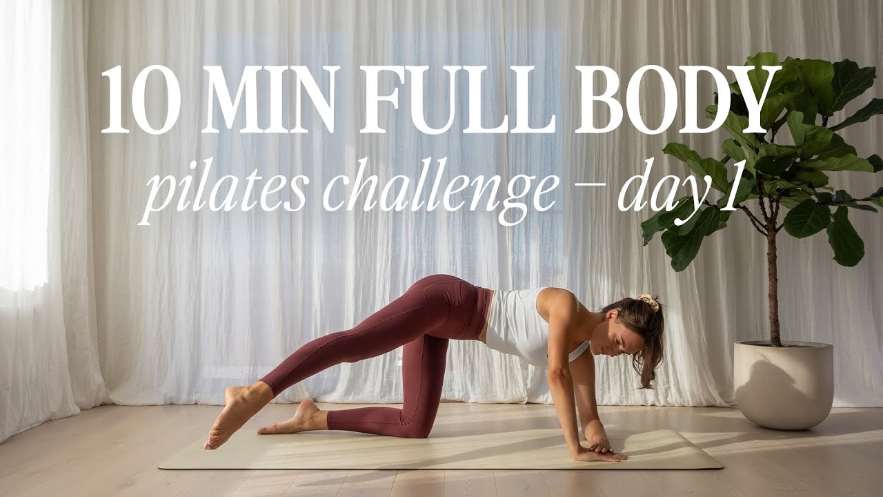 10 MIN FULL BODY / 1-Week Pilates Challenge – day 1 (for beginners)