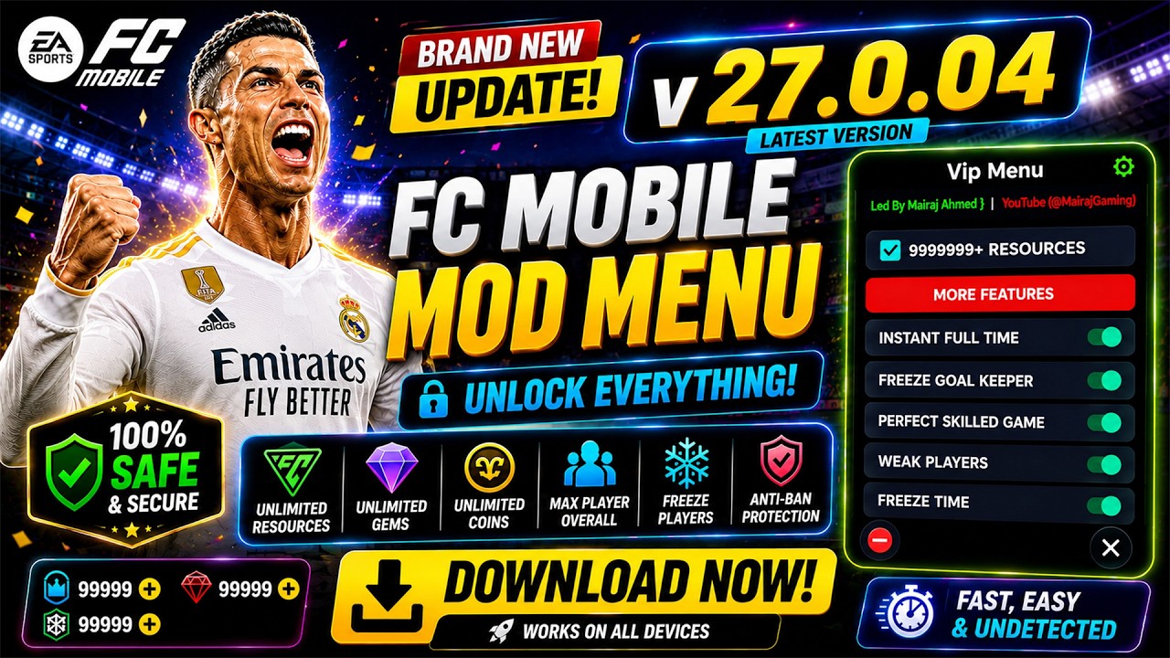 Fc Mobile 26 Mod Menu 27.0.04  Fc Mobile Mod Apk 2026  Fc Mobile Mod Menu