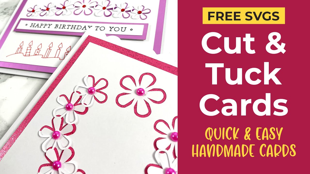 How to Make Cut & Tuck Cards with a Cricut 🌼 Pretty Flower Card Ideas