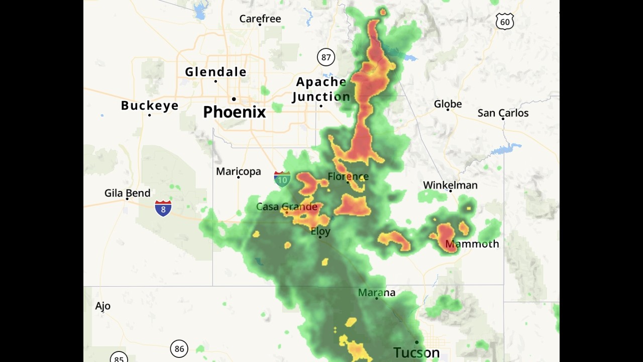 Monsoon storms moving through the Valley