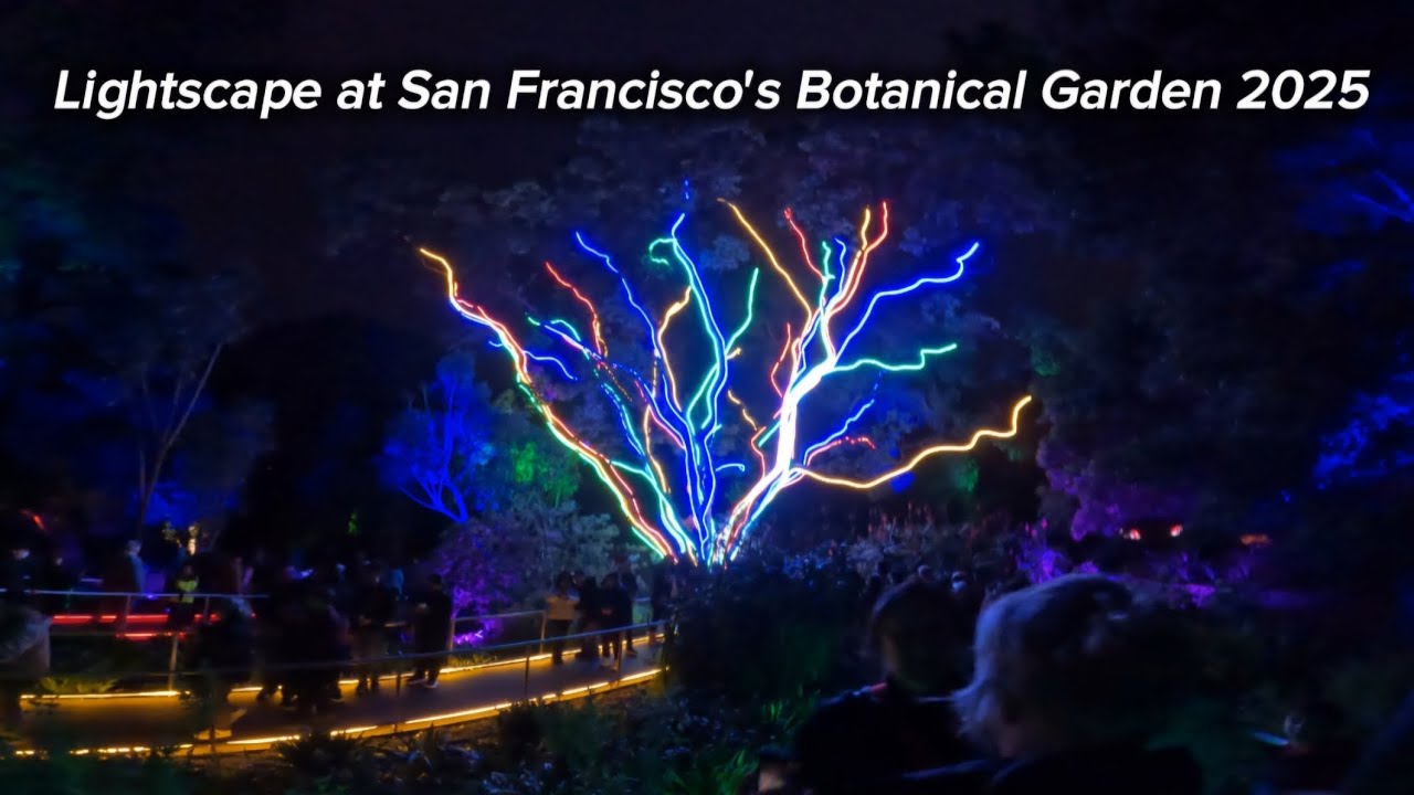 Holiday Lightscape 2025 in San Francisco's Golden Gate Park (Walkthrough in 4k)
