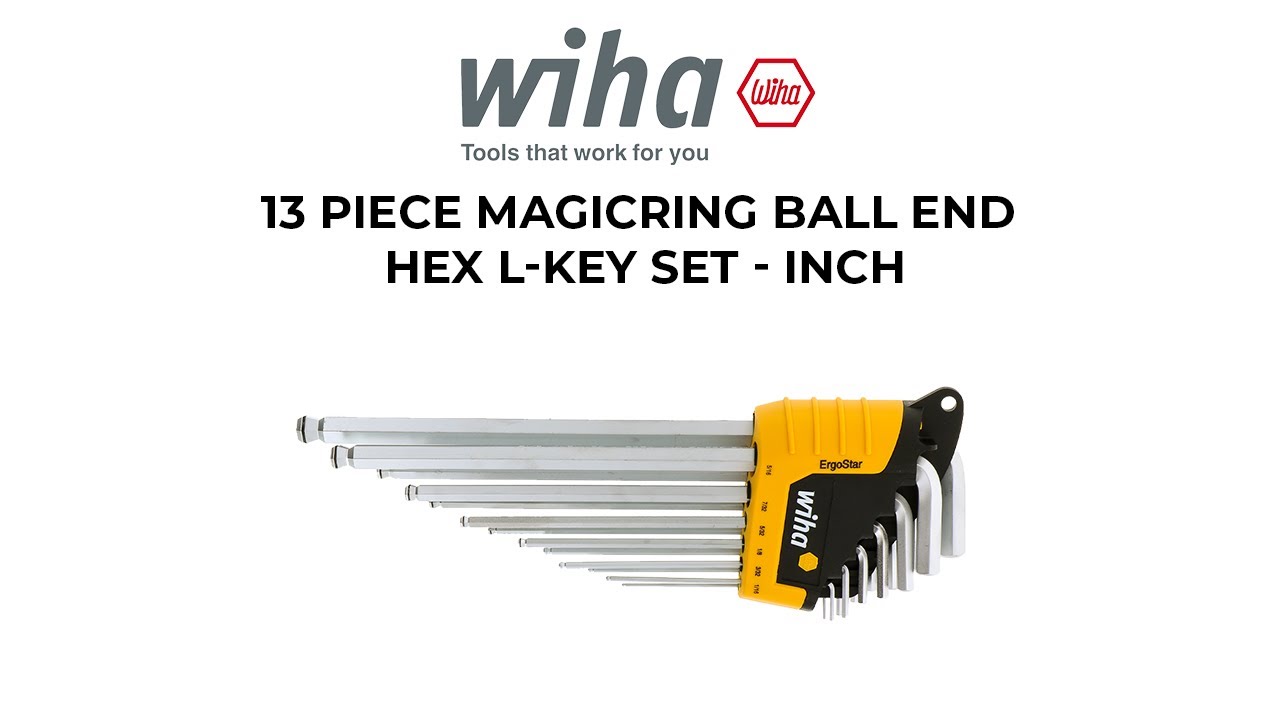 13 Piece MagicRing Ball End Hex L-Key Set - Inch Wiha Tools