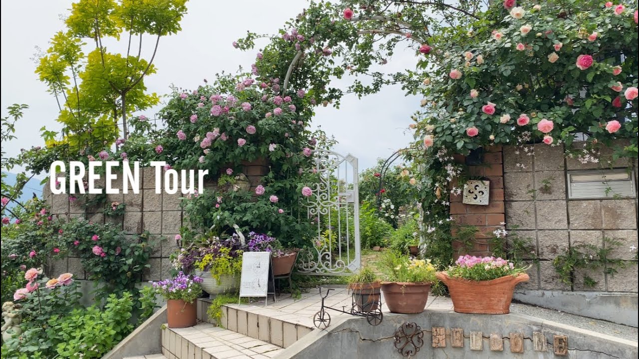 【個人邸】薔薇のアーチを抜けた先に広がる天空のお庭と元果樹園の広大な敷地がジブリな世界に生まれ変わったレンガとアンティークのお洒落なお庭！| sara邸 | 園芸/ガーデニング店巡り| 和歌山