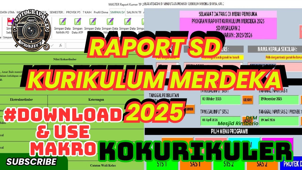 Aplikasi Raport SD (Sekolah Dasar) Kurikulum Merdeka 2025 Kokurikuler Versi 3 #unblokcmakro