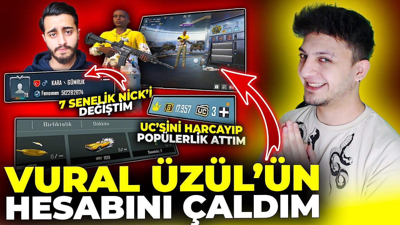 VURAL ÜZÜL'ÜN HESABINI ÇALIP KIŞKIRTMA YAPTIM !!! 😱 HERŞEYİ SIFIRLADIM 😱 #pubgmobile