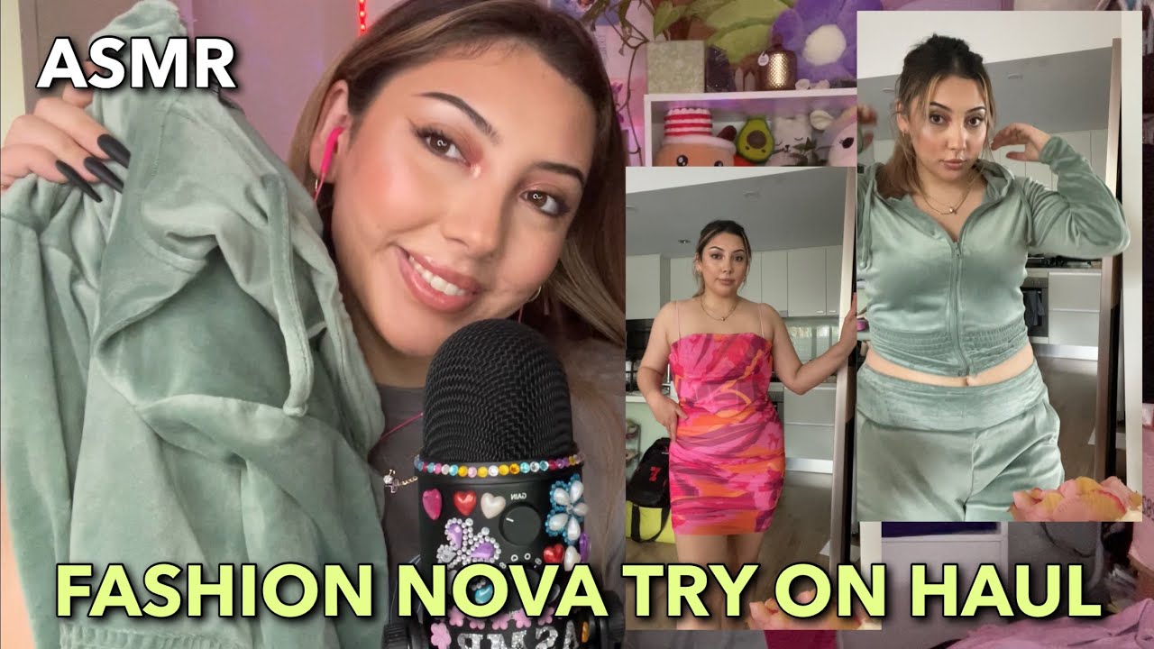 ASMR FashionNova TRY ON HAUL 💗 ~fabric scratching + rambles~ | Whispered  + NOT SPONSORED