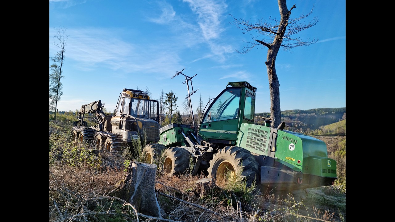 🌲Ponsse Bear & Haas UniWinch / John Deere 1470D • Slope / Hang • Harvester &Traktionswinde🌲