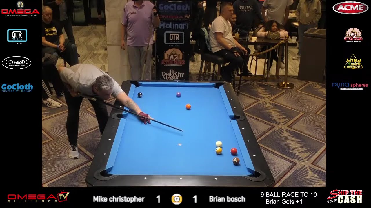 Mike Christopher VS Brian Bosch 9 ball- LIVE from the Omega Action Room!