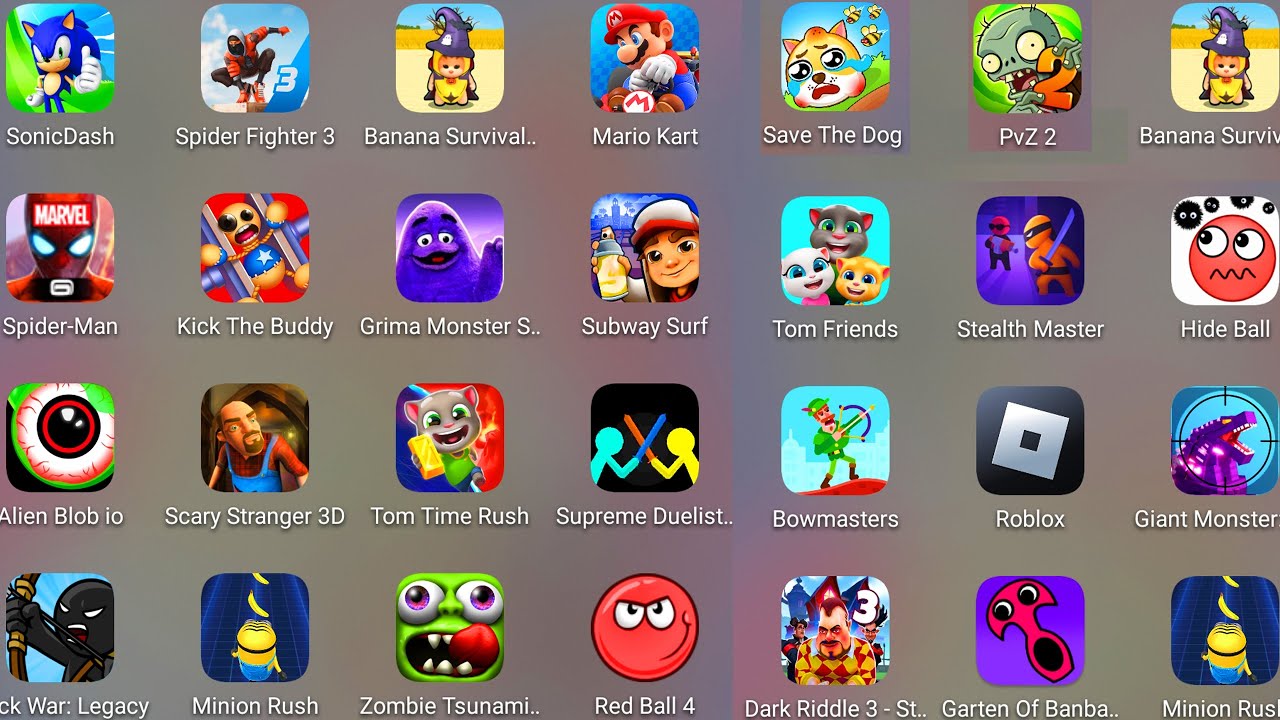 Bowmasters,Garten Of Banban 7,Hide Ball,Stealth Master,Scary Neighbor 3D,Alien Blob io,Subway Surf..