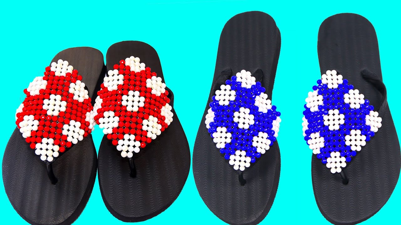 2-Color Beaded Slippers for Beginners. Quick and Easy DIY