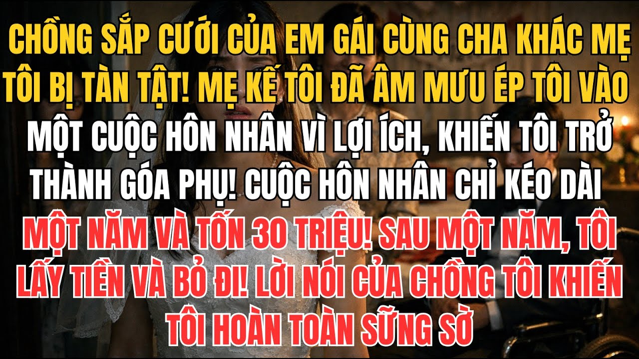 CHỒNG SẮP CƯỚI CỦA EM GÁI CÙNG CHA KHÁC MẸ TÔI BỊ TÀN TẬT! MẸ KẾ TÔI ĐÃ ÂM MƯU ÉP TÔI VÀO MỘT CUỘC..