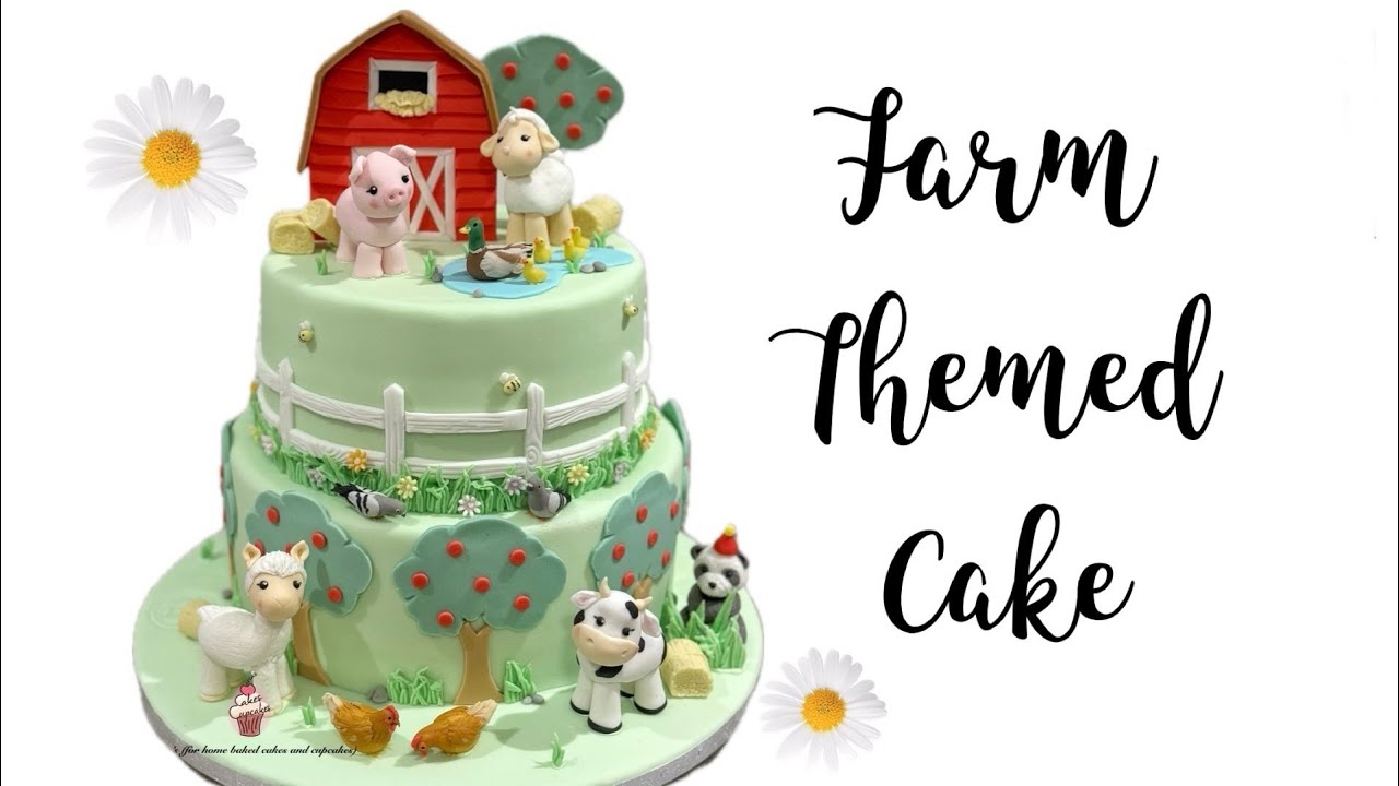 Farm Cake Tutorial | How to make a fondant barn | Barn Cake tutorial | Kids Birthday Cake