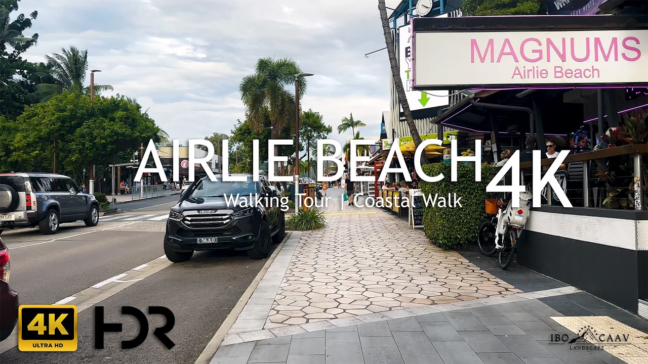 Airlie Beach Walking Tour | Coastal Walk in 4K HDR 🌴🌊🚶‍♂️