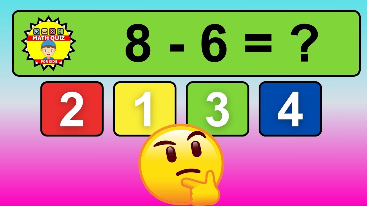 20 One Digit Subtraction Quiz | Math Quiz for Kids