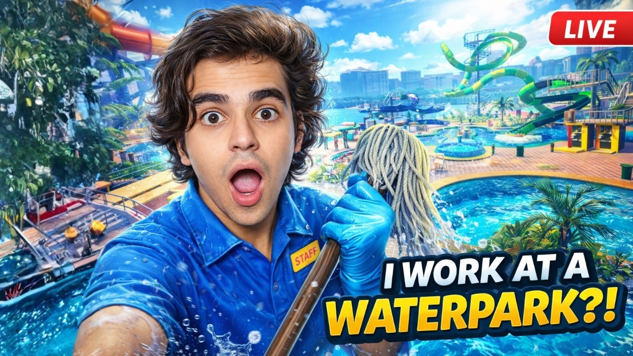 I Got a Job at a Waterpark?! | Waterpark Simulator LIVE