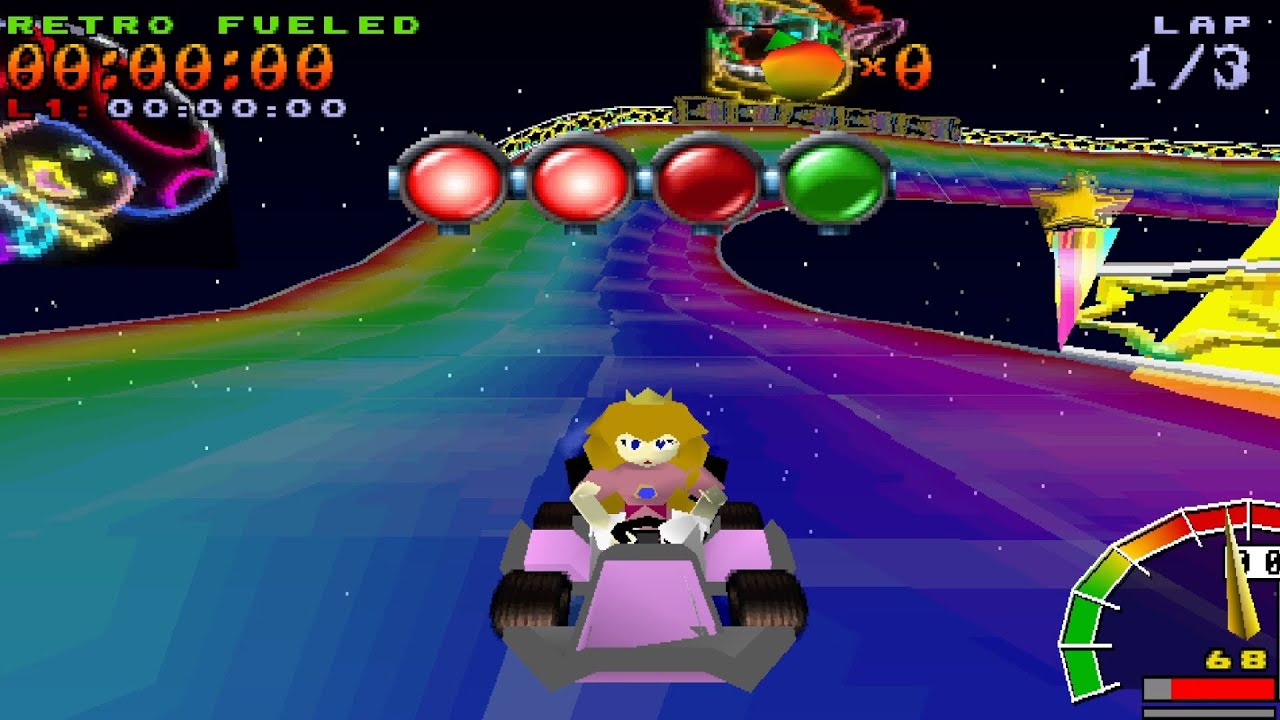 CTR '99 Custom Track: Rainbow Road - MK DS (Retro-Fueled 3:17:47 + Moon Gravity 4:19:83)