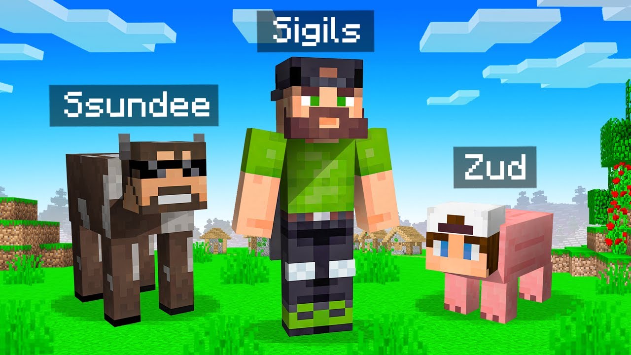 HIDING as MOBS from HUNTERS in Minecraft