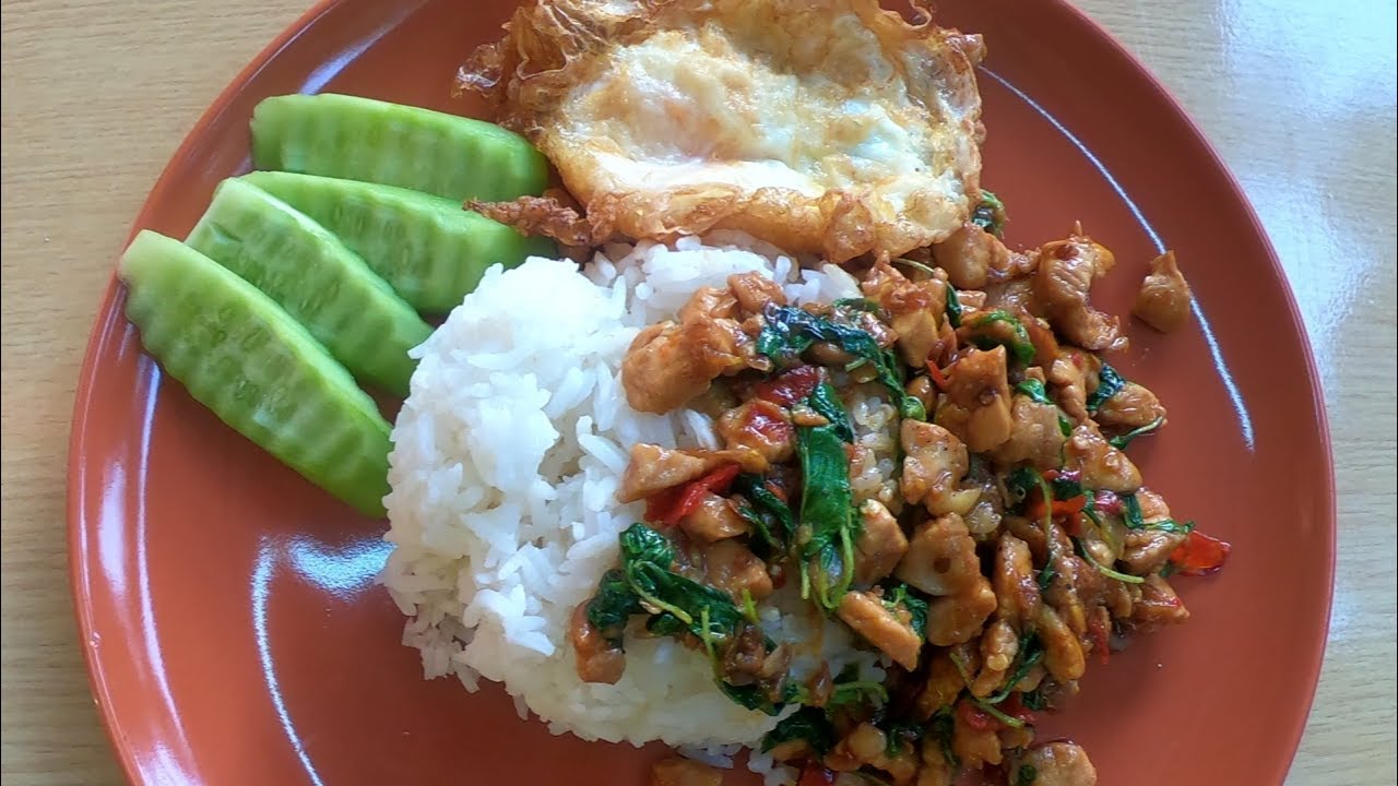 Thai Basil Chicken (Pad Krapao Gai Kai Dao) - Thai Home Food