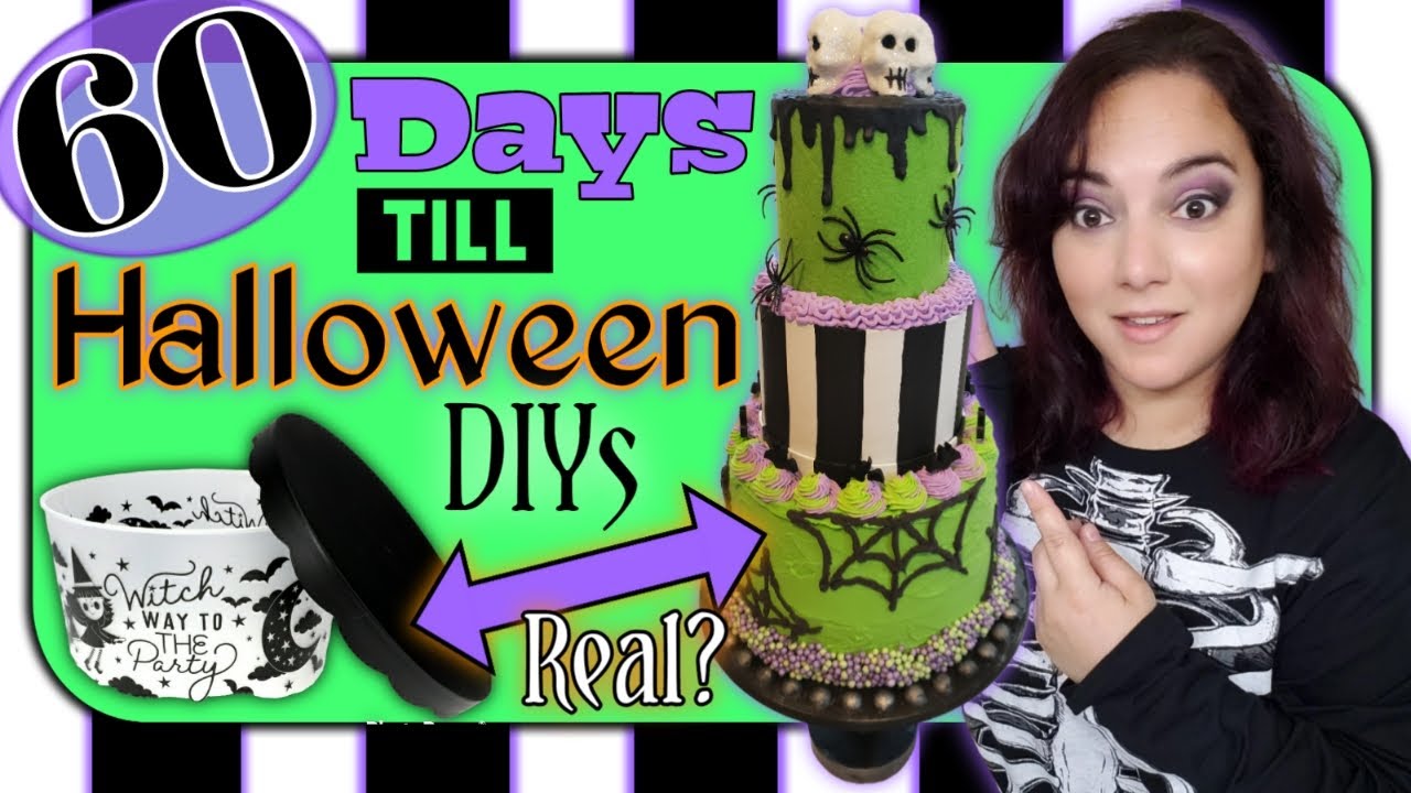 Halloween DIY Countdown 60 Days till | Beetlejuice Inspired 3 Tier faux Cake | Dollar Tree Materials