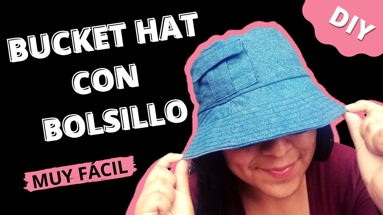 🧵 BUCKET HAT con BOLSILLO  =DIY= ¿Cómo hacer un SOMBRERO PESCADOR con BOLSILLO? Tutorial