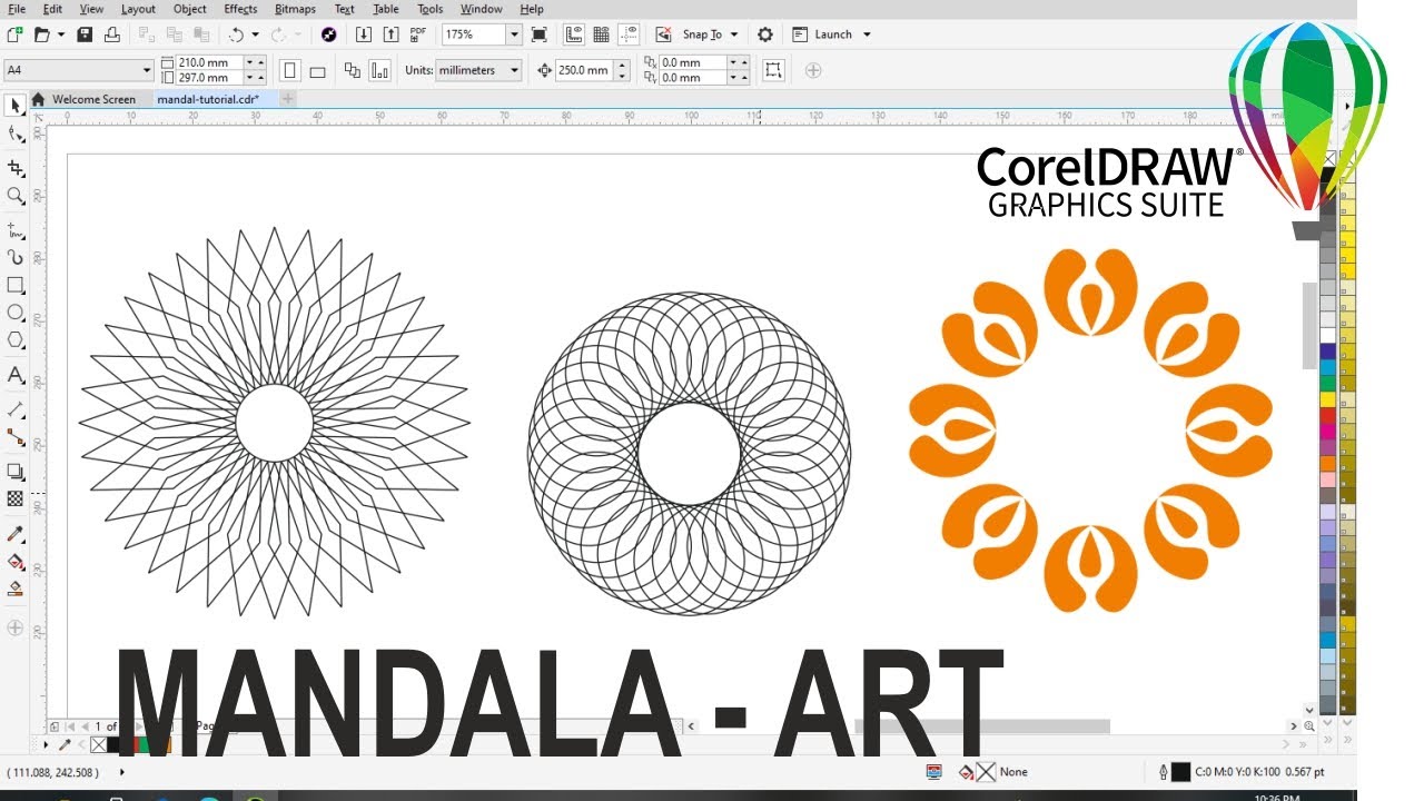 Corel Draw me mandala kaise banaye | How to create Mandala in Corel Draw