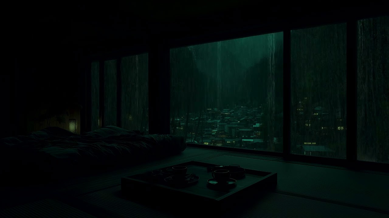 Soft Rain in a Spring Garden 🌧️| Dark Screen Ambience for Sleeping and Anxiety Relief 🌿