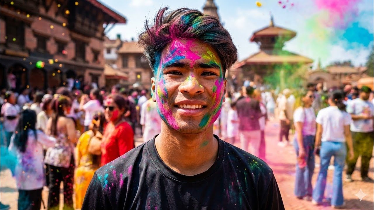 Happy holi Bhaktapur 🦚 Radhe Radhe 💗